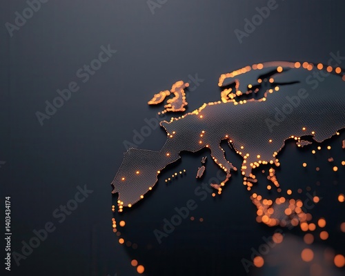 A digital map with GDP growth hotspots highlighted, representing regional economic development