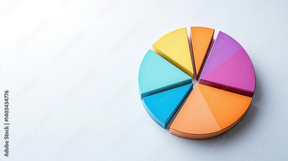 Fototapeta premium A pie chart with GDP segments and growth percentages, symbolizing economic sector contributions