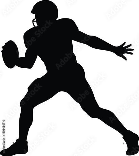 American Football Player Silhouette | Dynamic Vector Sports Icon