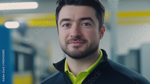 
One norwegian man, being interviewed in documentary. He stands inside a modern factory. He's dressed up in normal office wear.