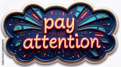 Colorful cloud-shaped sign with glowing text 