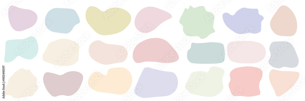 Set abstract organic shape irregular form Liquid organic drop curve fluid figure. Abstract liquid bubble, wavy other shape. Soft round oval pattern background. Vector illustration Set abstract organic shape irregular form Liquid organic drop curve fluid figure. Abstract liquid bubble, wavy other shape. Soft round oval pattern background. Vector illustration