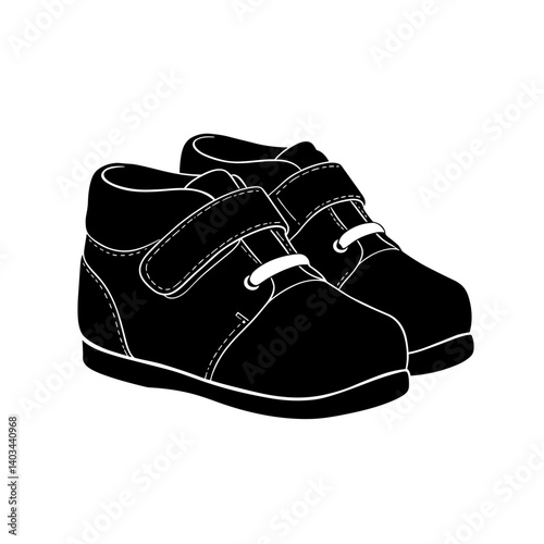 Baby Shoes Graphic in Black and White Design for Parenthood  