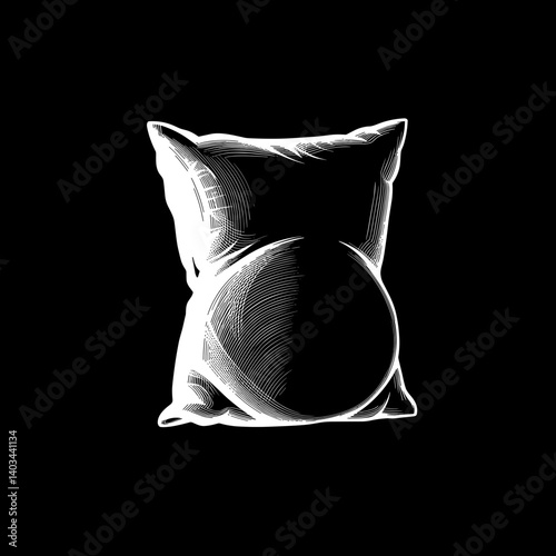 Maternity Pillow in Soft Texture Against Black Background  