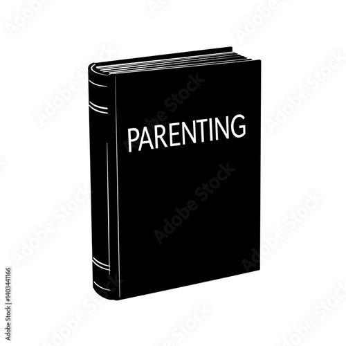 Parenting Book Cover Illustration on Black Background  