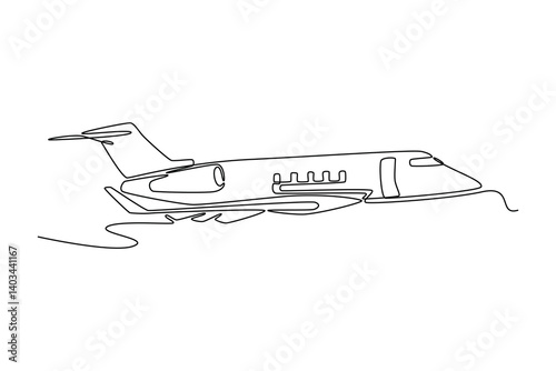  Air transport concept. Single line draw design. Vector graphic illustration