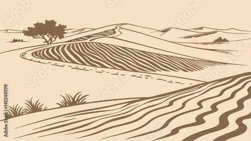 sand dunes and trees