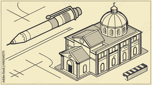 sketch of the house