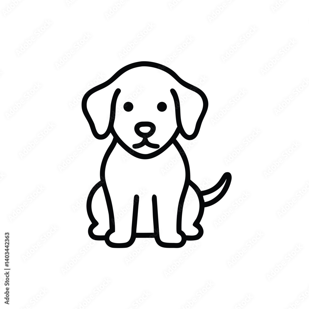Adorable Puppy Dog Line Art Vector Graphic Illustration Design Adorable Puppy Dog Line Art Vector Graphic Illustration Design