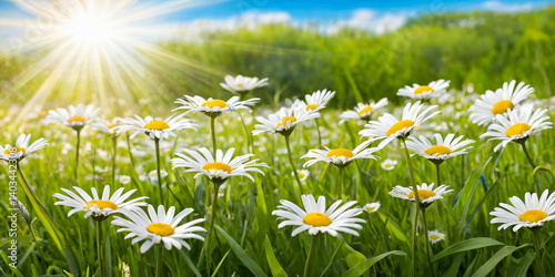 Wallpaper Mural Chamomile field at sunset. Torontodigital.ca