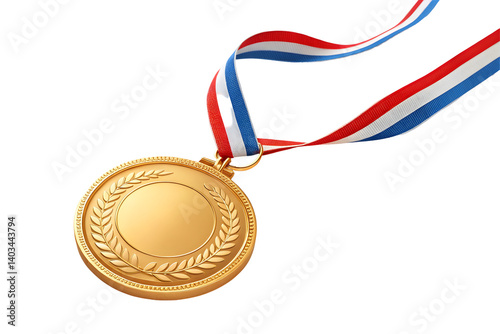 Gold Medal with Ribbon for Championship or Achievement.