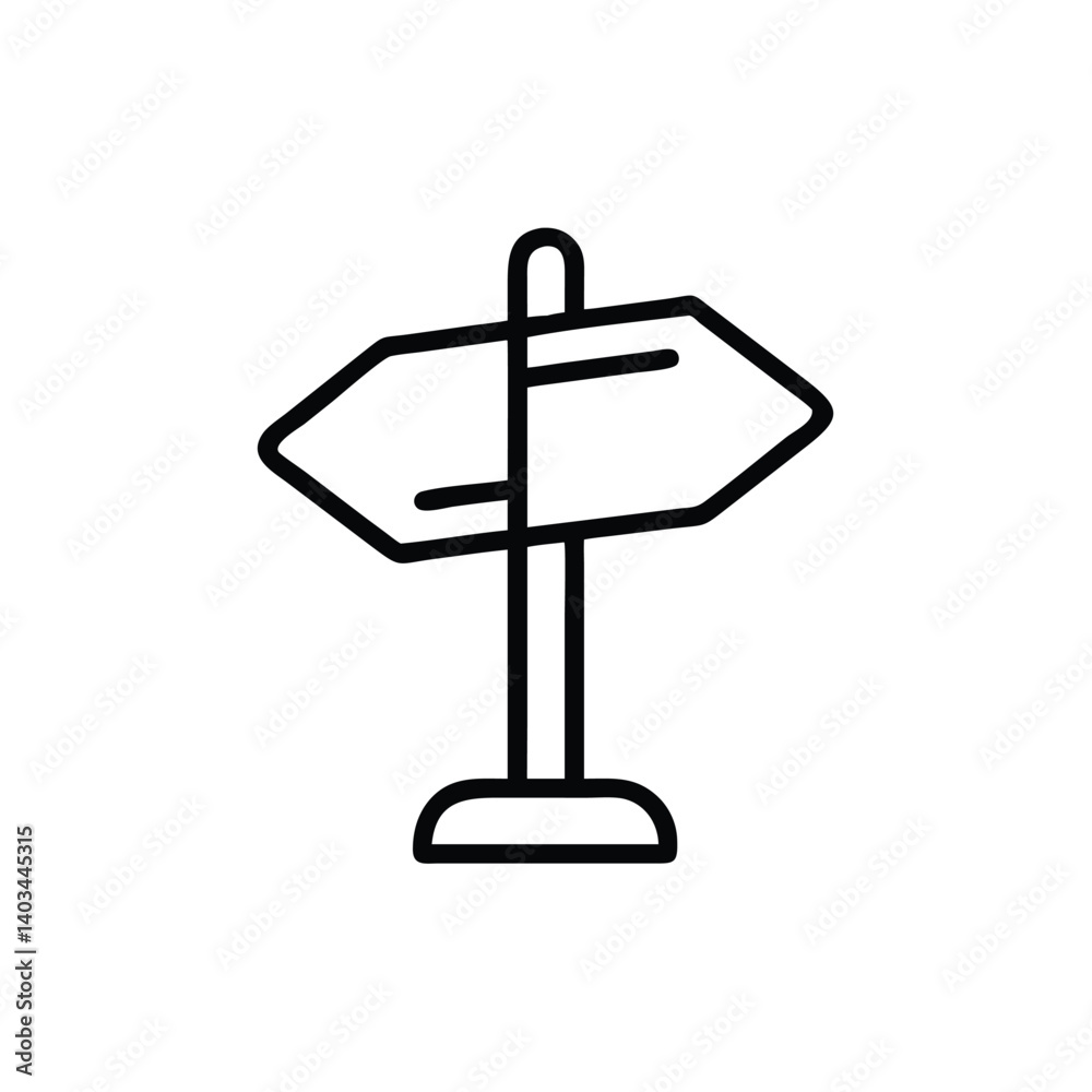 Signpost Icon Indicating Directions And Navigation In Simple Linear Style Design Signpost Icon Indicating Directions And Navigation In Simple Linear Style Design