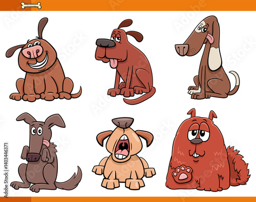 funny cartoon dogs and puppies animal characters collection