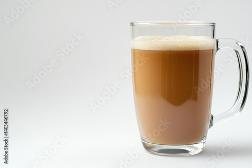 Glass mug, on a white background
