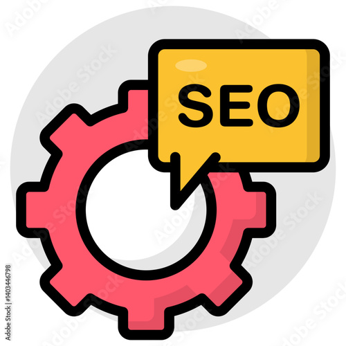 Conceptual flat design icon of search engine optimization 
