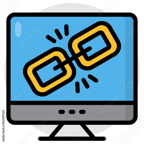 An icon design of linked computer 