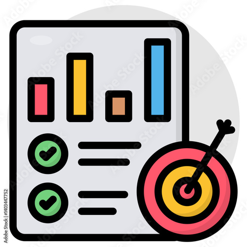 Modern design icon of analytical target 
