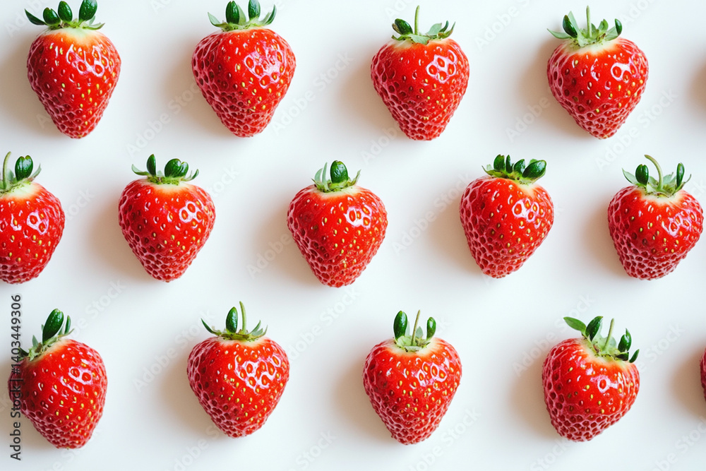 Red strawberries, on a white background Red strawberries, on a white background