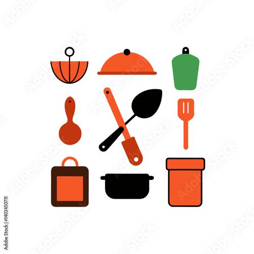cooking set of  vector doodle icon on transparent background