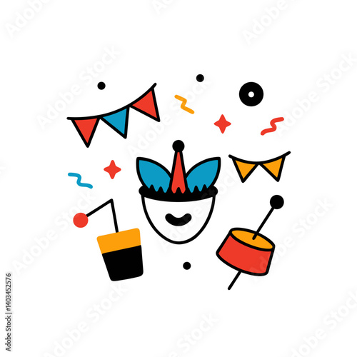  09 different festival vector doodle icon