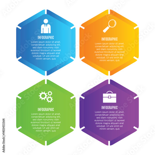 Editable modern infographic template 4 step presentation chart list designed