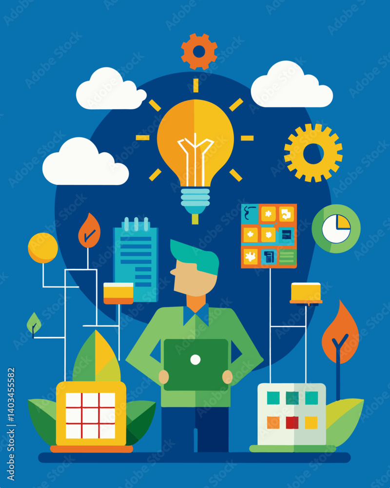 Gain practical knowledge and skills at our comprehensive solar panel workshops.. Vector illustration