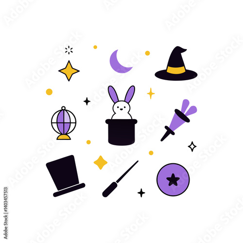 09 different magic vector doodle icon