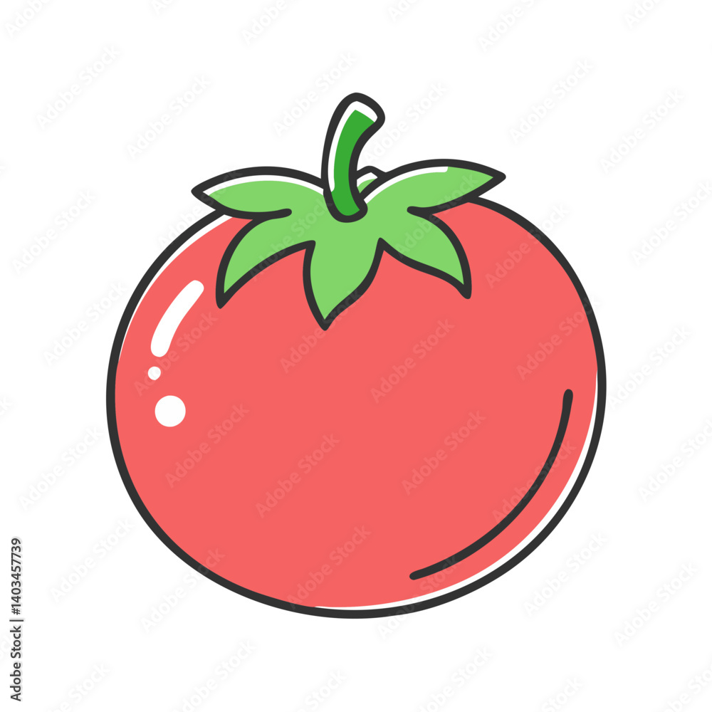 Isolated fresh tomato vector illustration for healthy eating and organic food design needs Isolated fresh tomato vector illustration for healthy eating and organic food design needs