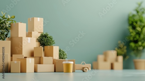 A circular economy logistics hub with reusable packaging and zero waste, advancing sustainable supply chain models