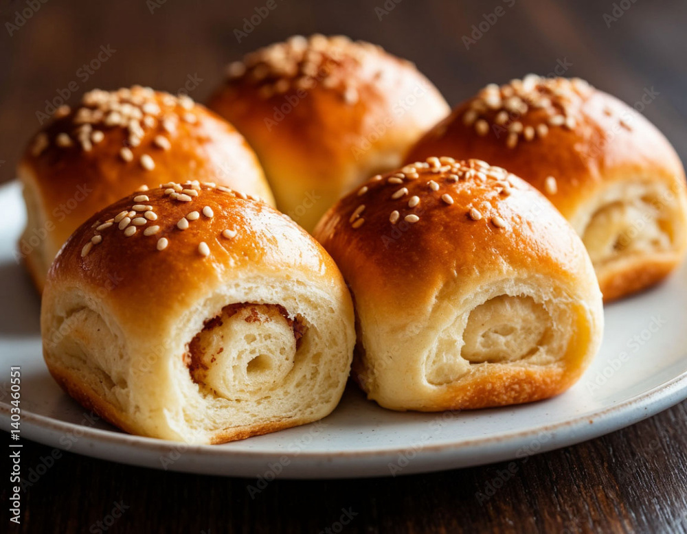 Buns with filling. Generated by AI Buns with filling. Generated by AI