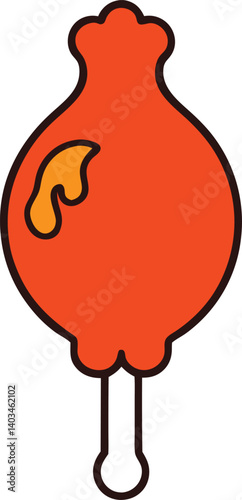 dripping from the tandoori chicken vector art illustration.