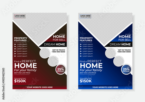 Real estate flyer design template, Real Estate Home Sale Flyer, creative home for sale flyer, color a4 print ready flyer