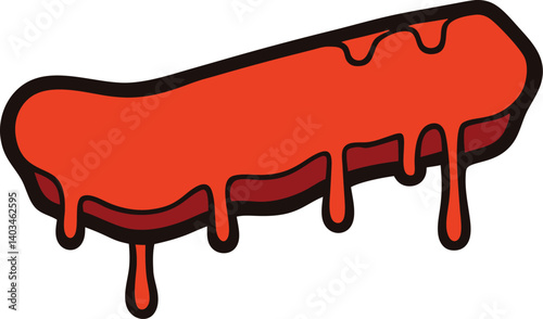 dripping from the BBQ ribs vector art illustration