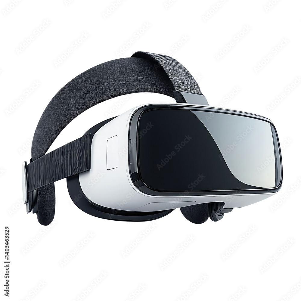 Fototapeta premium A sleek virtual reality headset promising immersive adventures into captivating digital worlds with a comfortable padded headband and smooth glossy lenses.