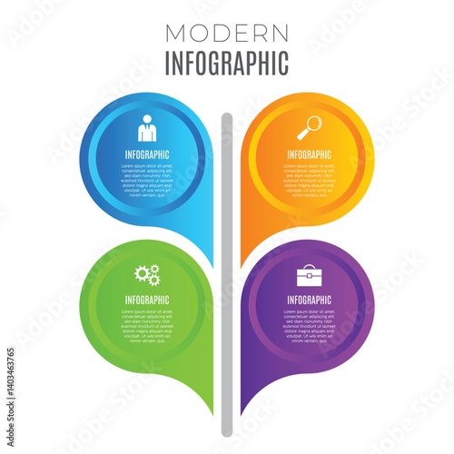 Infographic business 4 step or options chart list template design