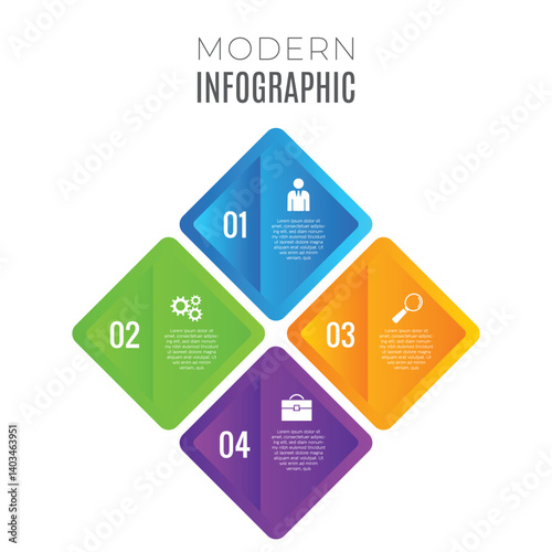 Infographic for business growth 4 step chart list template design