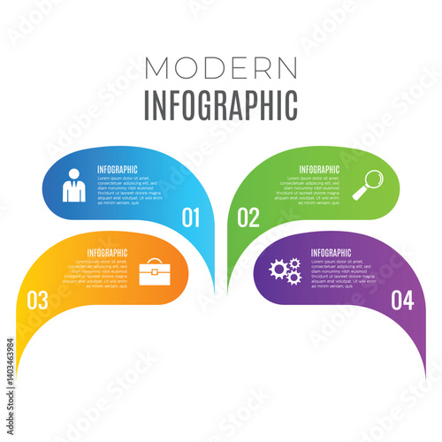 Infographic presentation 4 step or options for business chart list template design