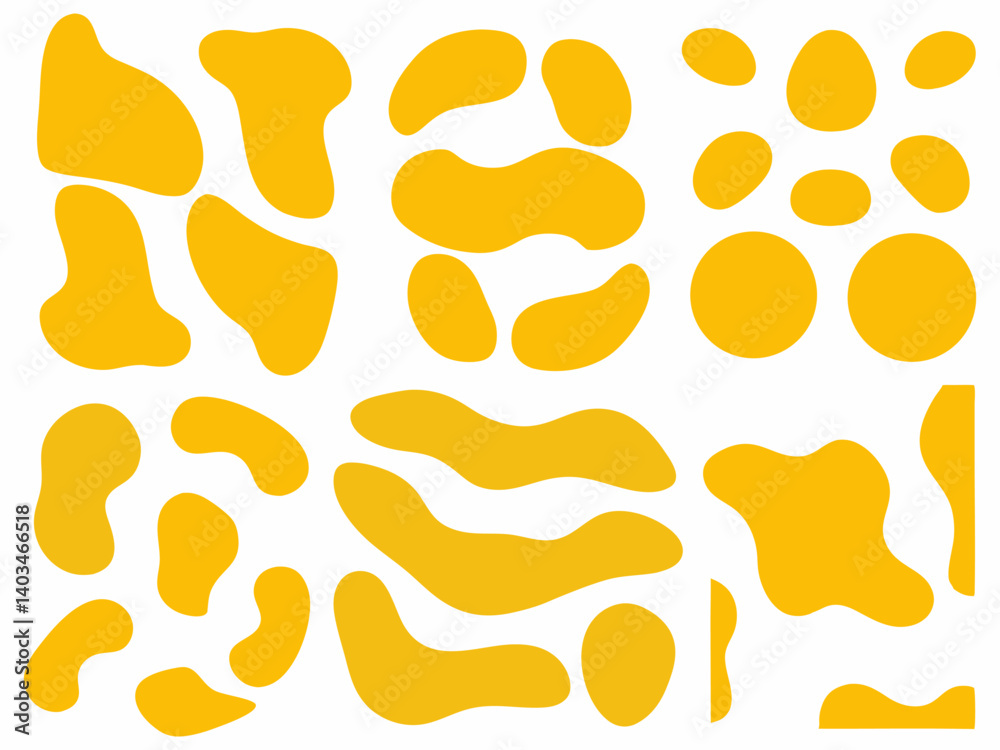 Abstract Yellow Liquid Organic Shapes - Modern Flat Design. Abstract Yellow Liquid Organic Shapes - Modern Flat Design.