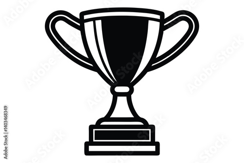 Sleek black and white trophy vector art depicting victory and achievement