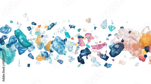 Plastic Waste: A swirling vortex of vibrant, fragmented plastic debris paints a poignant picture of environmental pollution, highlighting the urgent need for responsible consumption and recycling.  