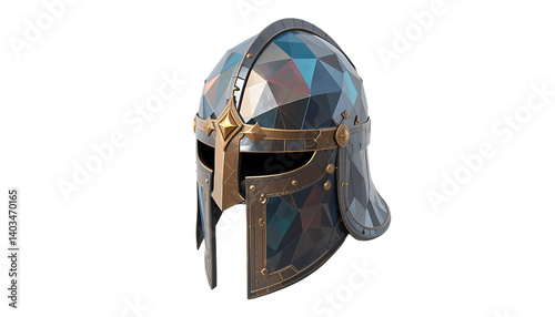 Low Poly Medieval Helmet – 3D Low Poly Game Asset	Stylized 3D render of a low poly medieval helmet in low poly design. Perfect for RPG games, armor packs, or stylized character kits. Isolated on white