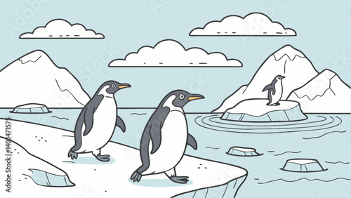 penguin on ice
