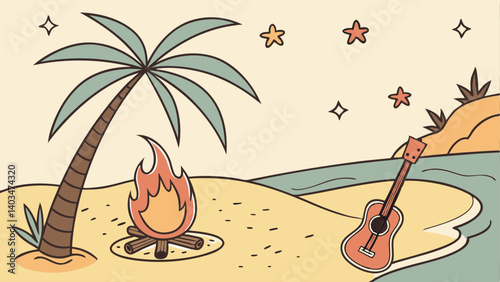tropical island with palm trees