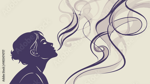 vector illustration of a girl with a butterfly
