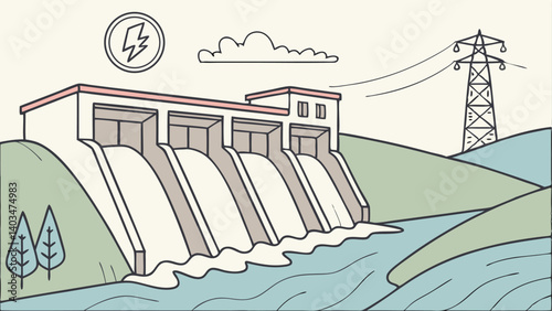vector illustration of a factory