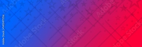 Web banner with elements of the American national flag, many stars. Decorative USA banner suitable for background, headers, posters, cards, website. Vector illustration