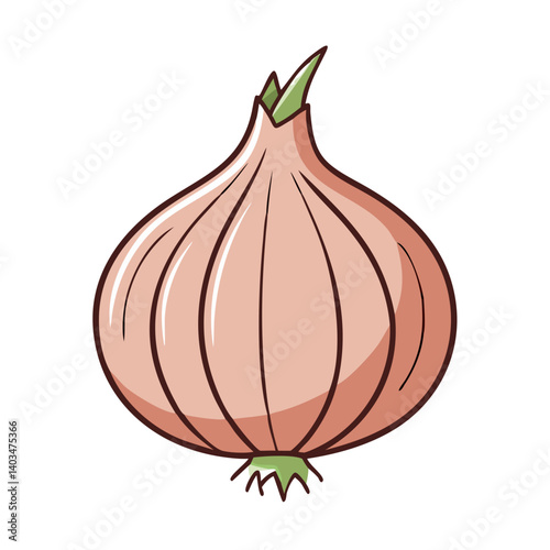 Isolated cartoon onion vegetable illustration for cooking and healthy eating concept art