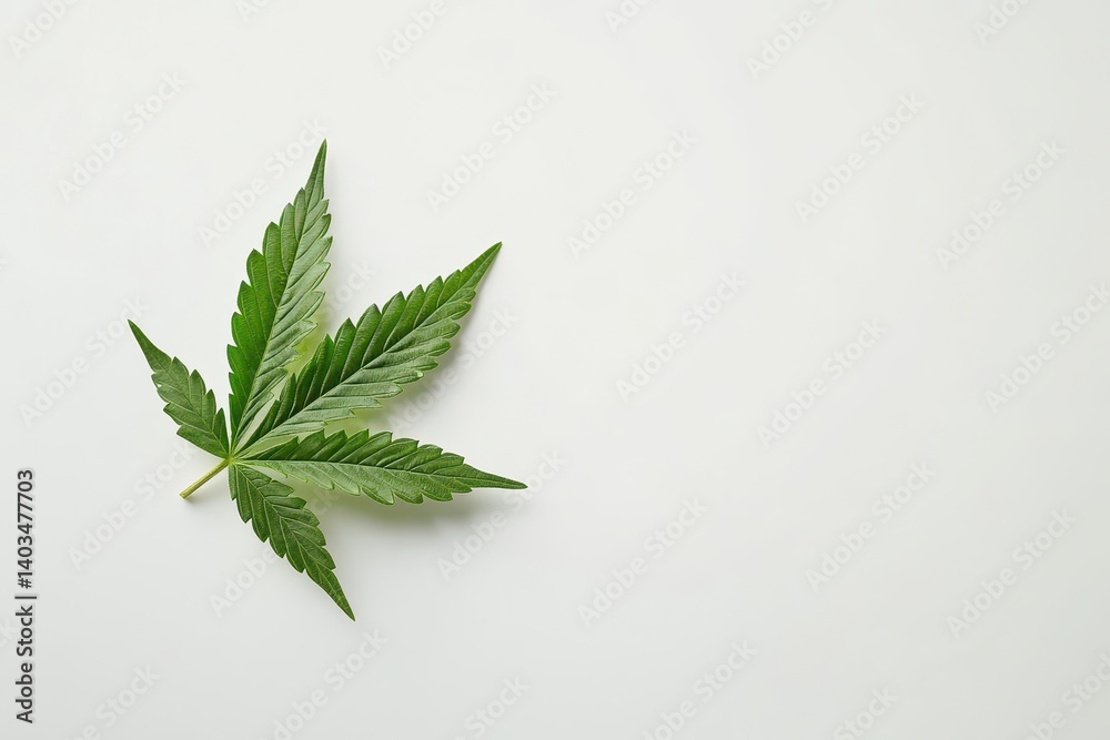 Single cannabis leaf on white background Single cannabis leaf on white background