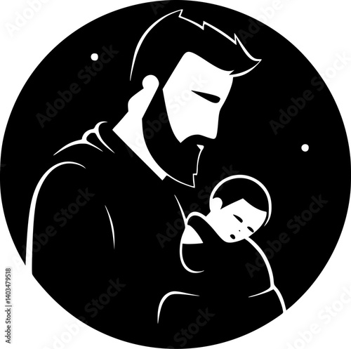 Father - Minimalist and Flat Logo - Vector illustration