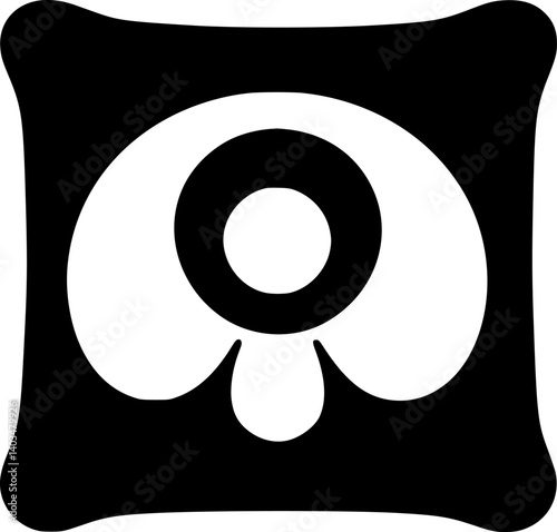 Pillow | Black and White Vector illustration